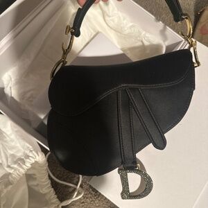 Mini Crystal Dior Saddle Bag